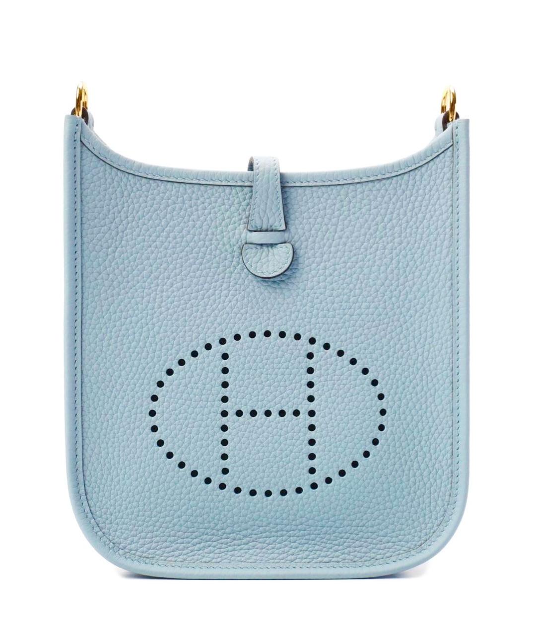 HERMES Голубая кожаная сумка через плечо, фото 1