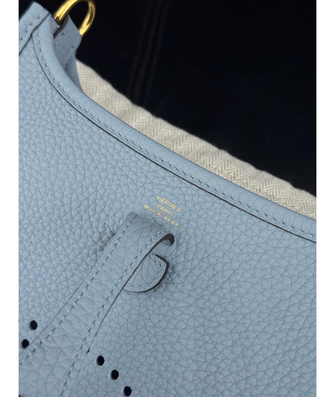 HERMES Голубая кожаная сумка через плечо, фото 5