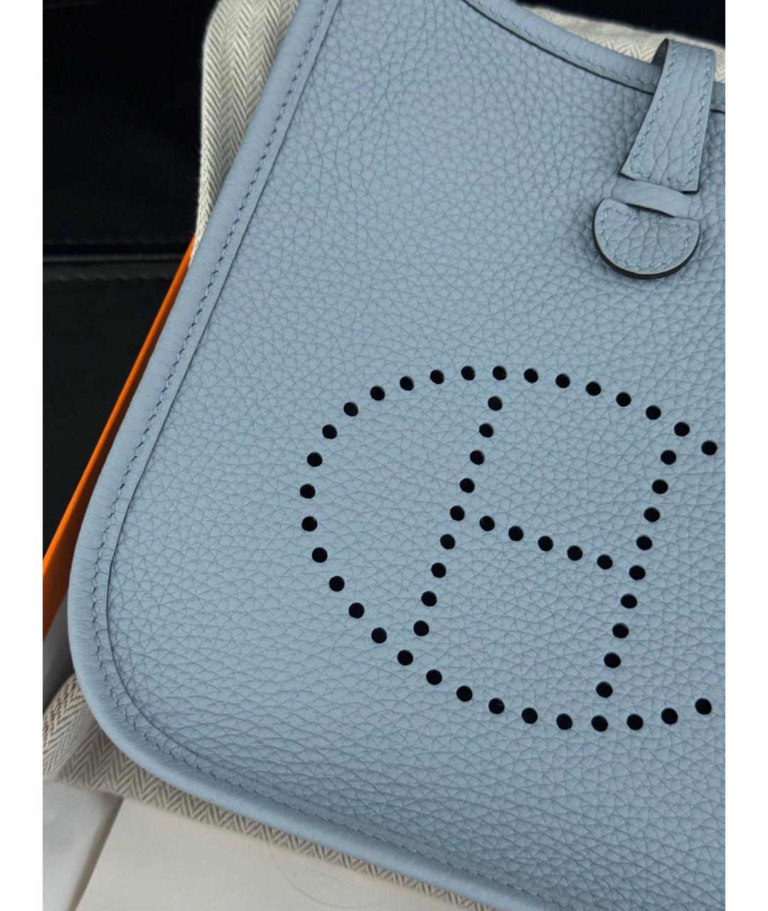 HERMES Голубая кожаная сумка через плечо, фото 4