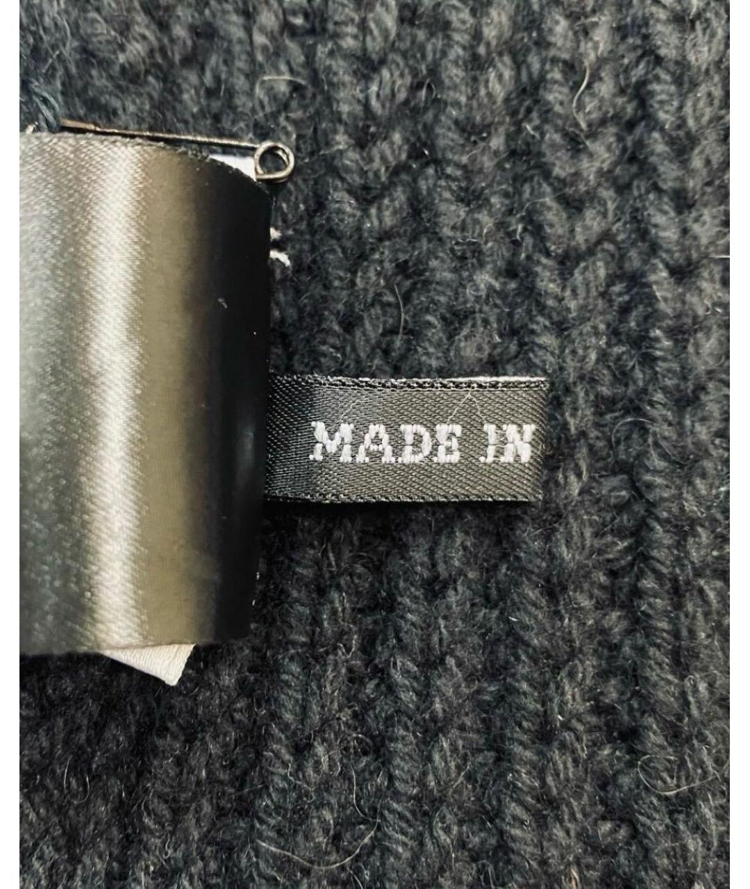 ANN DEMEULEMEESTER Антрацитовый шерстяной шарф, фото 6