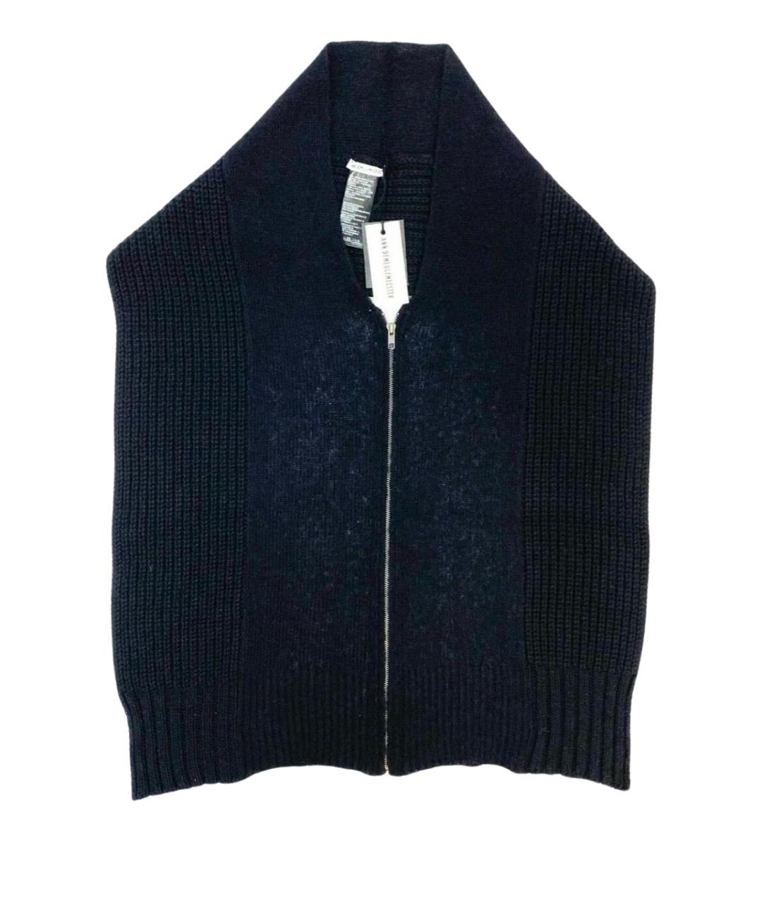 ANN DEMEULEMEESTER Антрацитовый шерстяной шарф, фото 1