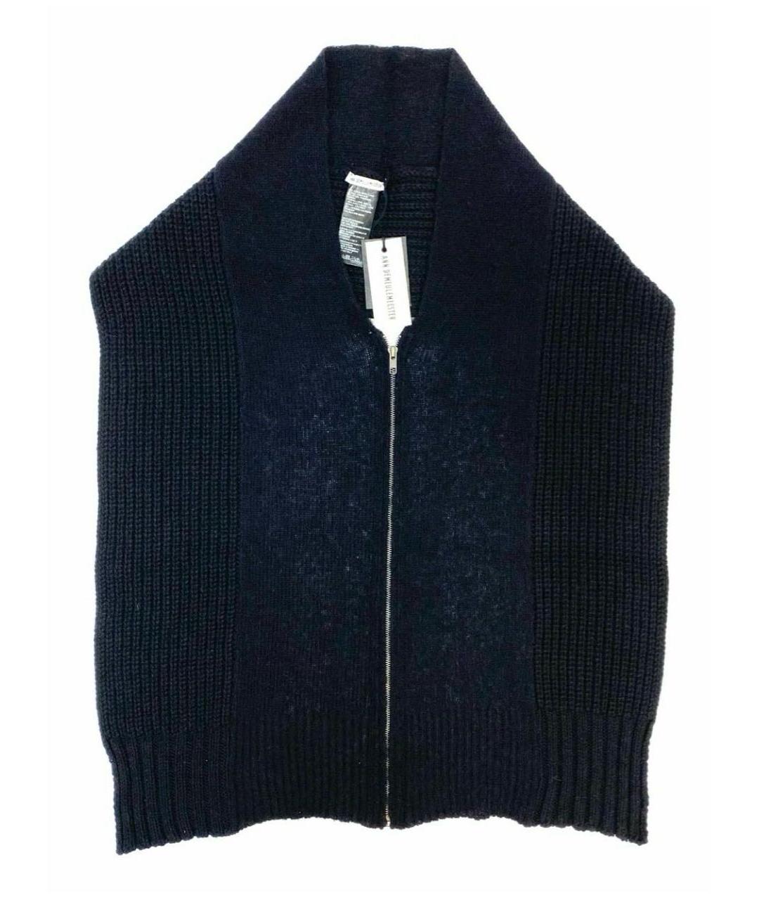 ANN DEMEULEMEESTER Антрацитовый шерстяной шарф, фото 8