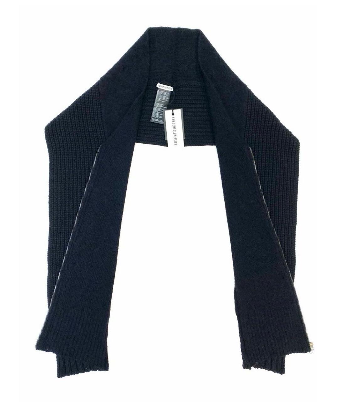 ANN DEMEULEMEESTER Антрацитовый шерстяной шарф, фото 2