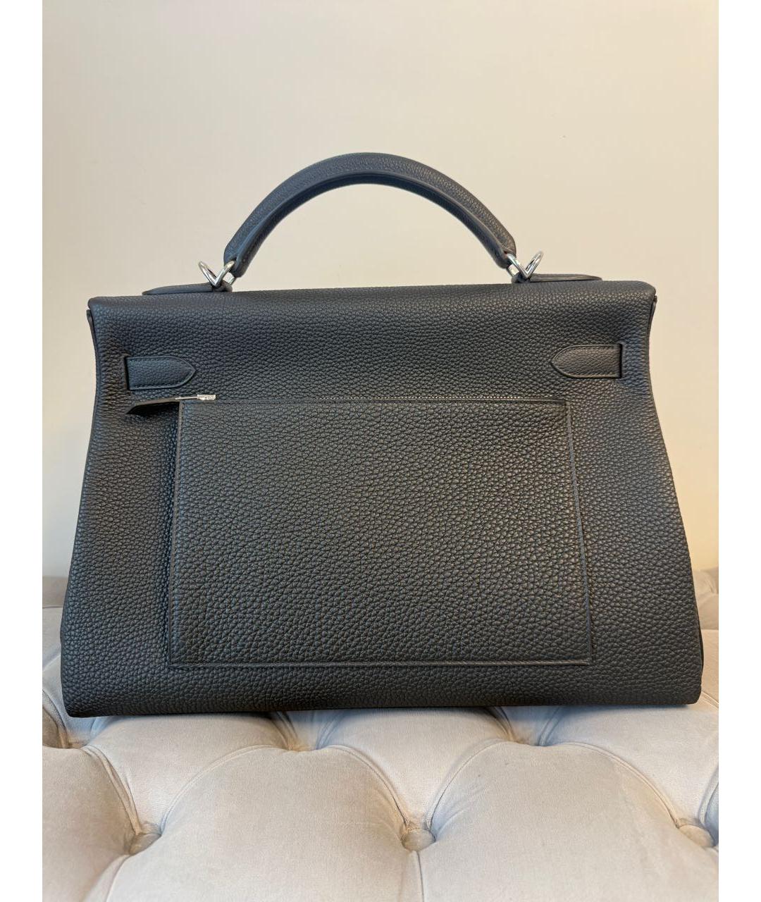 HERMES Черная кожаная сумка на плечо, фото 2