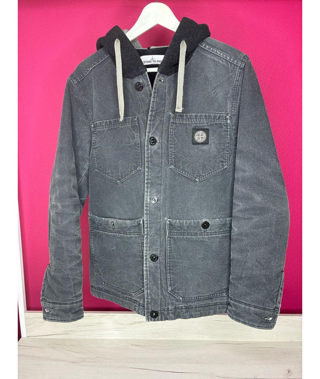 STONE ISLAND Серая хлопковая куртка, фото 7