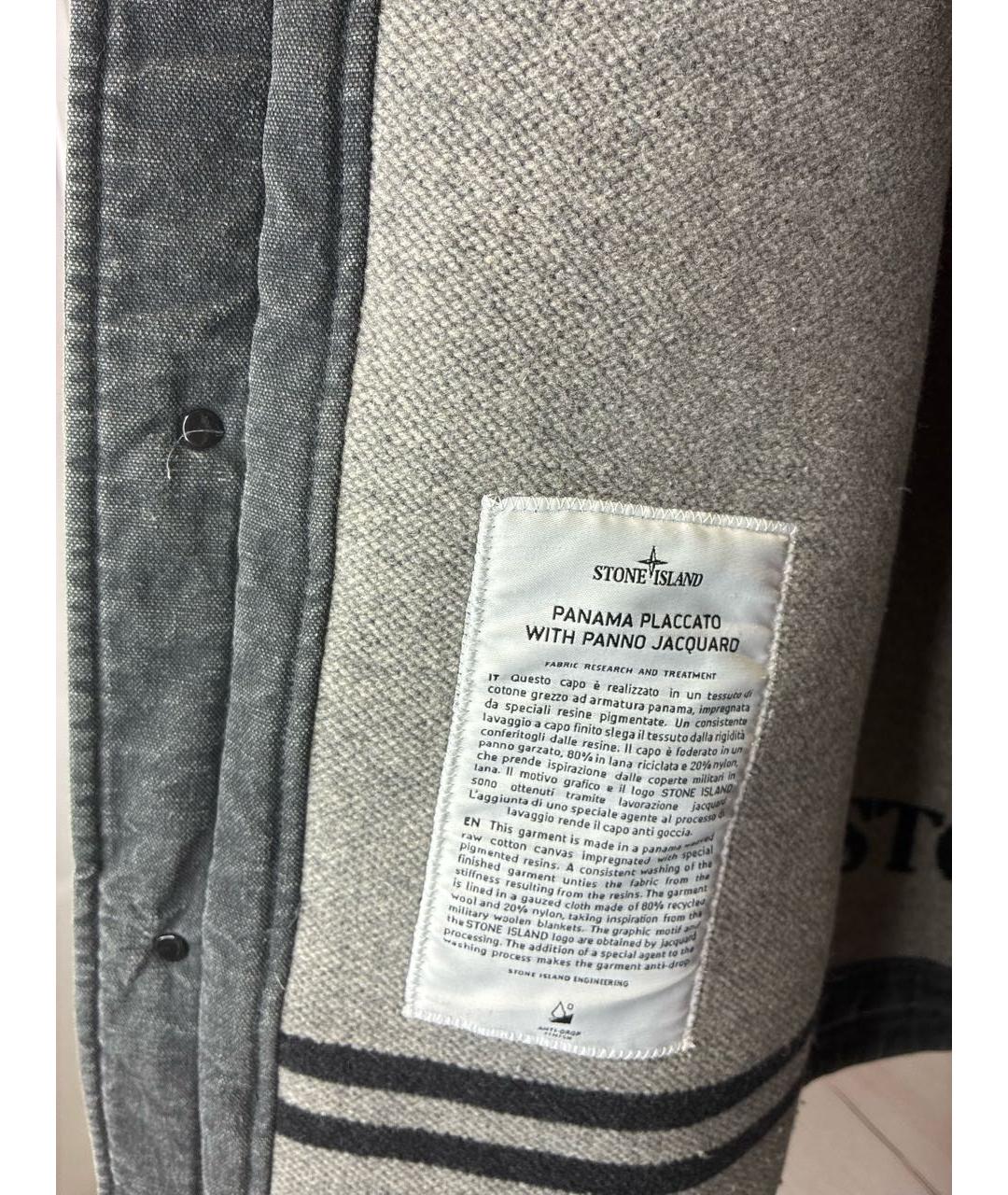 STONE ISLAND Серая хлопковая куртка, фото 6