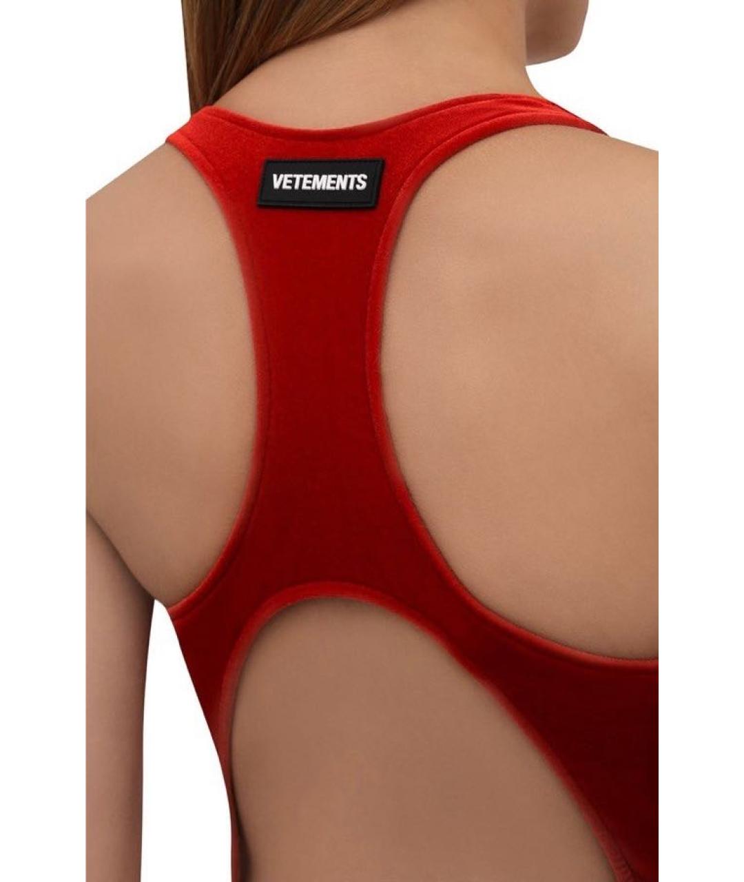 VETEMENTS Красное полиэстеровое коктейльное платье, фото 3