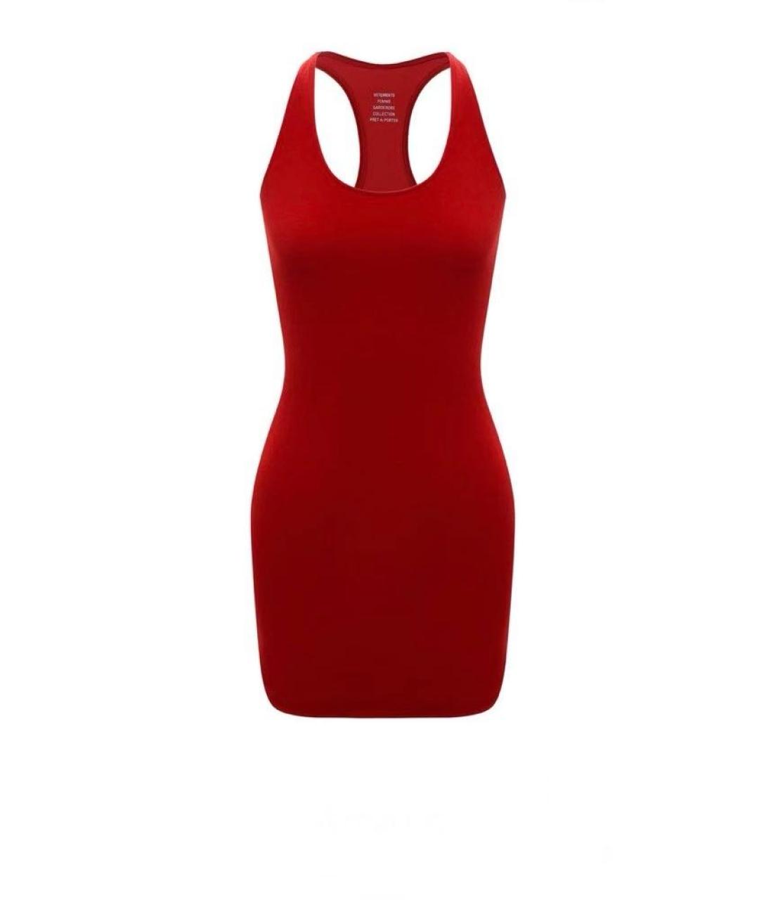 VETEMENTS Красное полиэстеровое коктейльное платье, фото 7