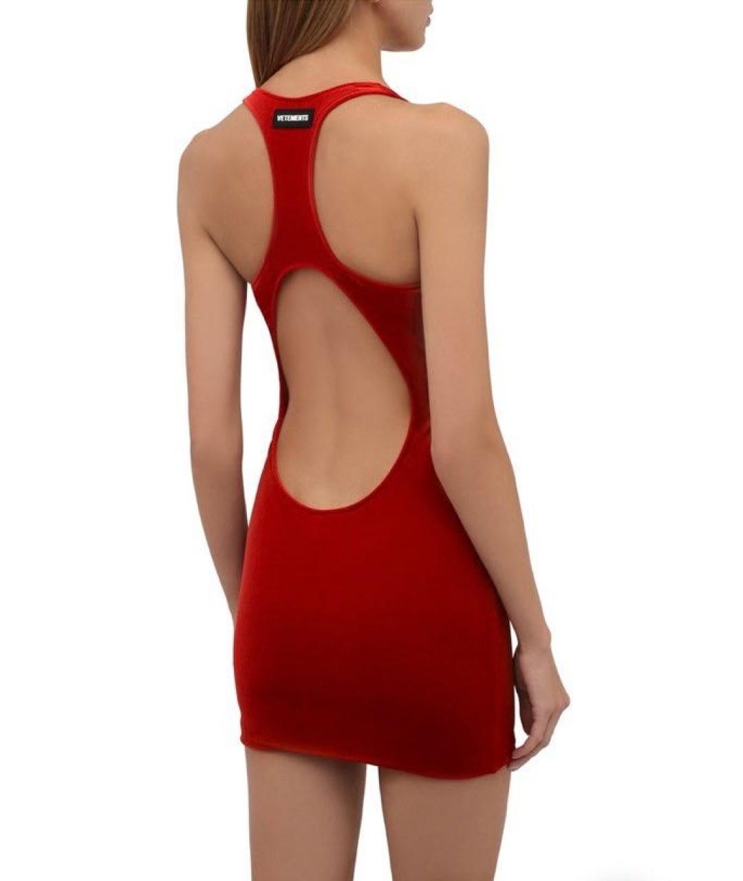 VETEMENTS Красное полиэстеровое коктейльное платье, фото 2