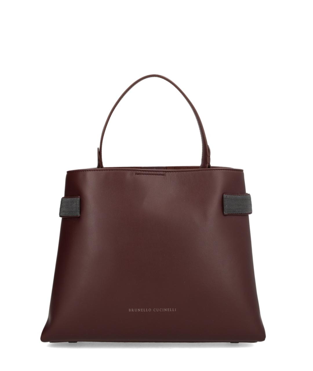 BRUNELLO CUCINELLI Бордовая кожаная сумка тоут, фото 1