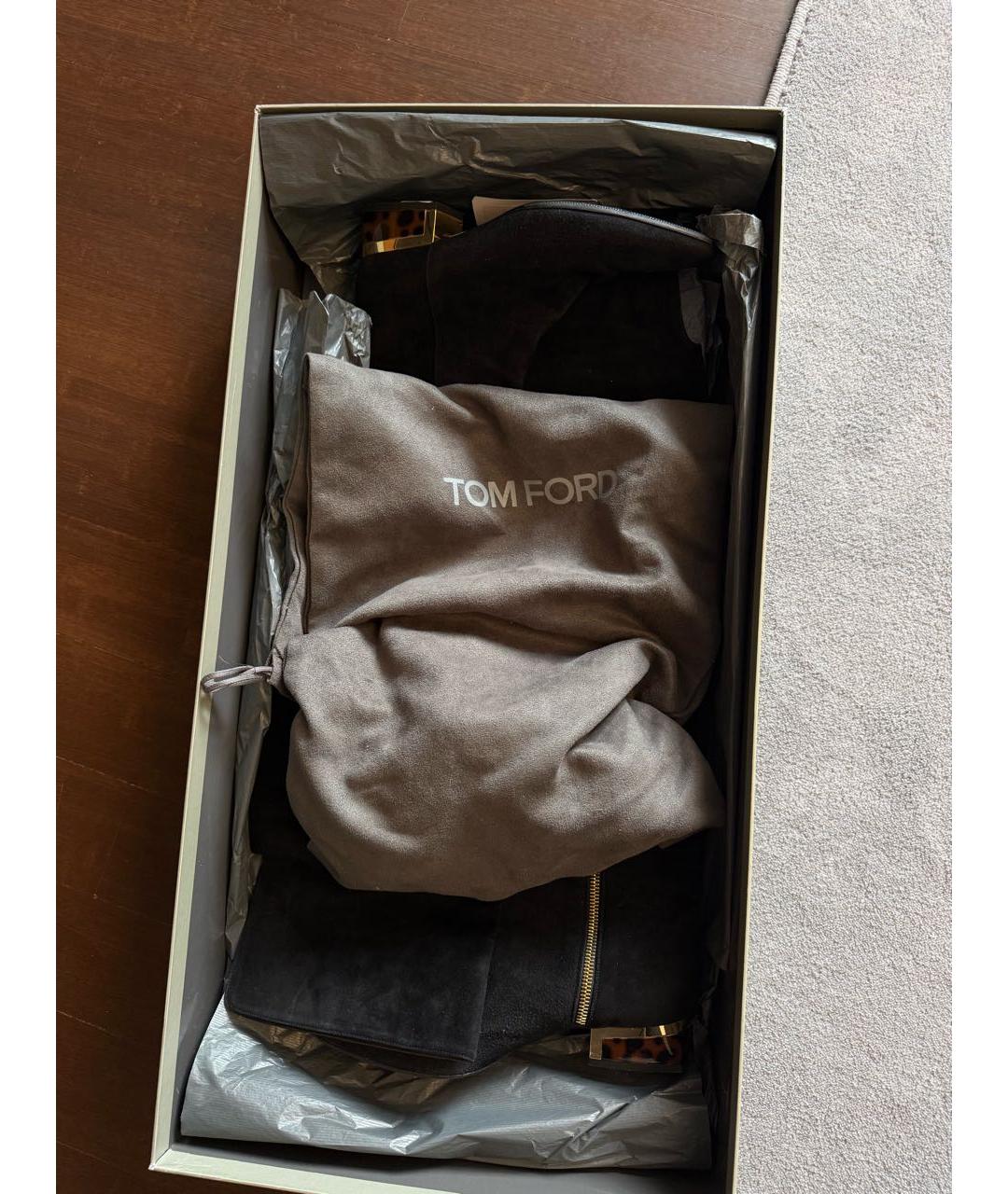 TOM FORD Черные замшевые ботфорты, фото 7