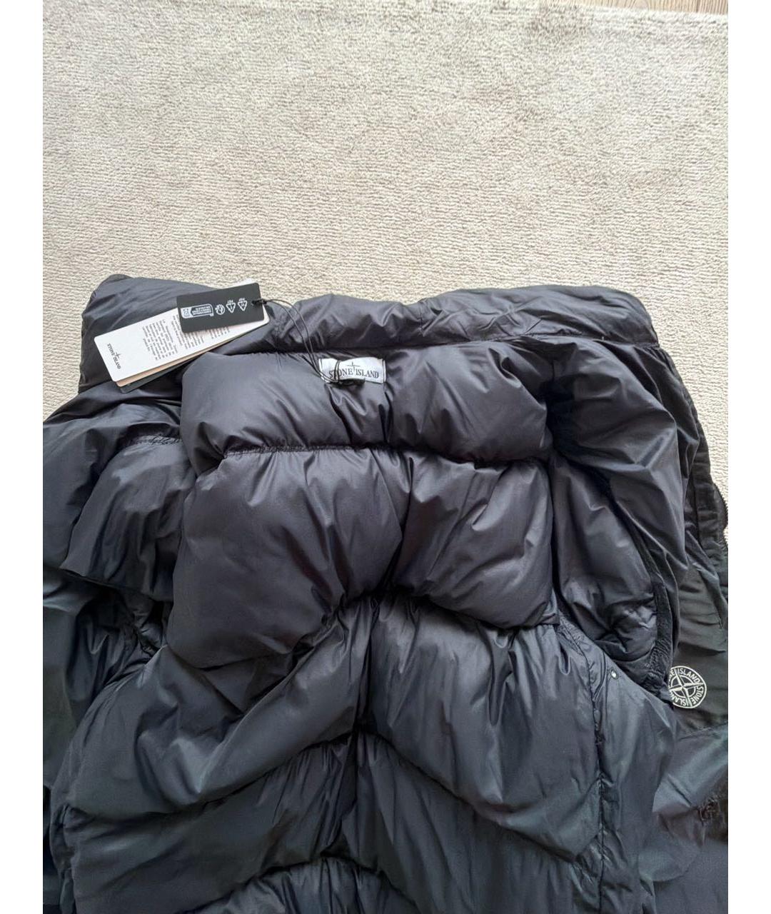 STONE ISLAND Черный полиамидовый пуховик, фото 3