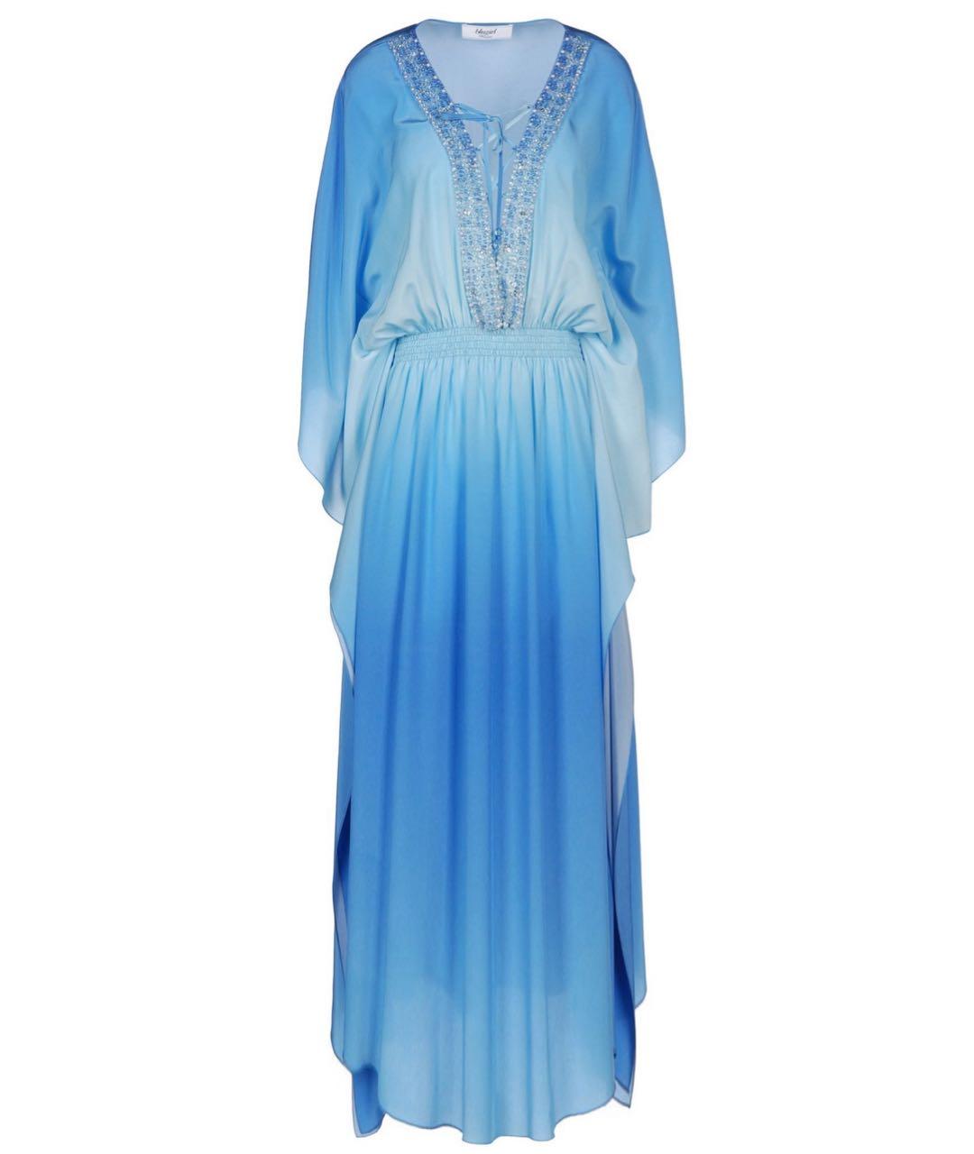 BLUMARINE Голубое шелковое коктейльное платье, фото 9