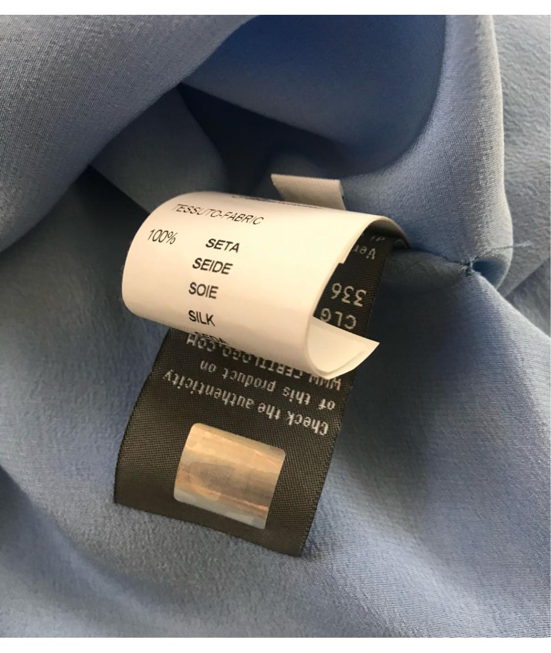 BLUMARINE Голубое шелковое коктейльное платье, фото 8