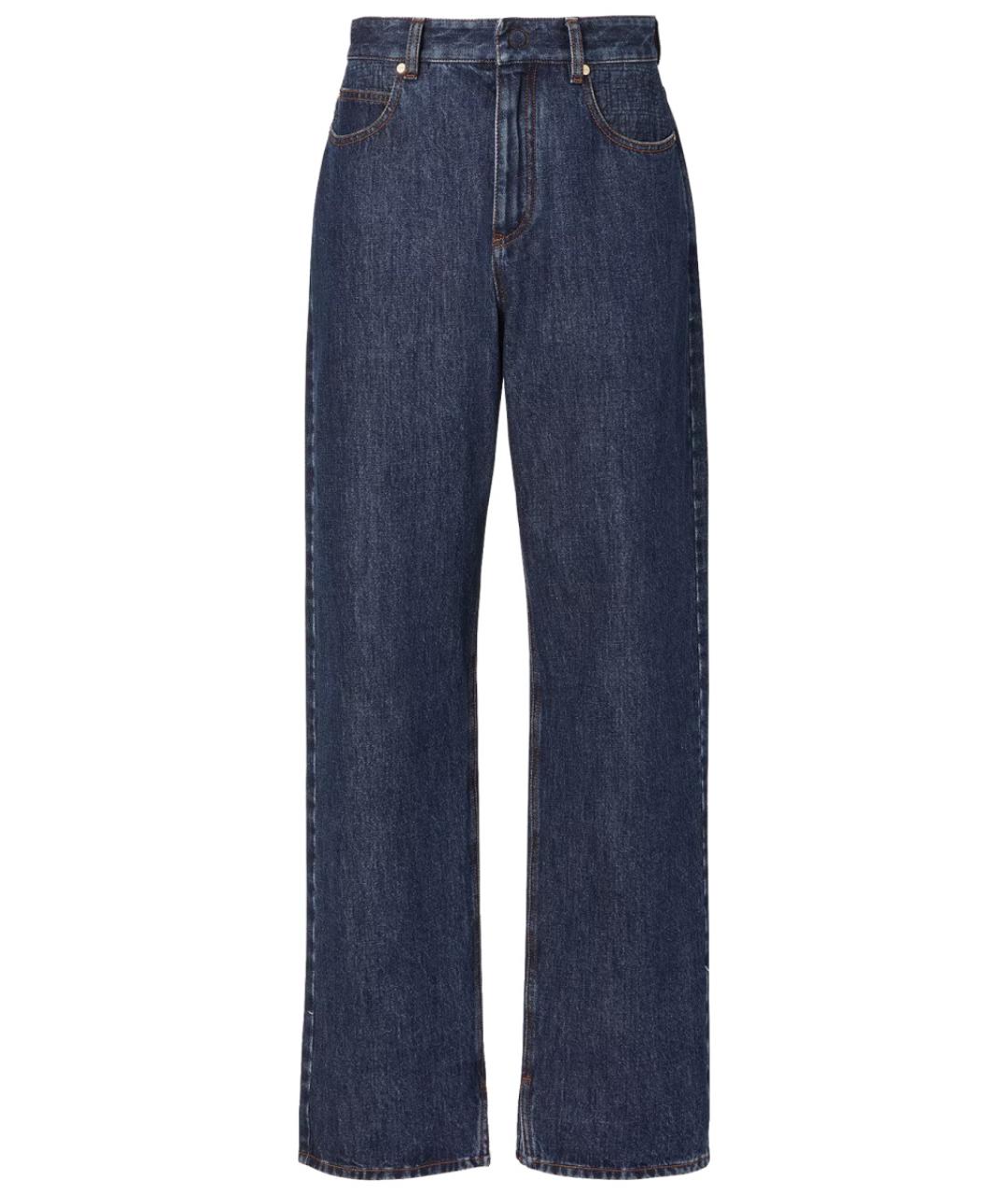 FENDI Синие хлопковые прямые джинсы, фото 1