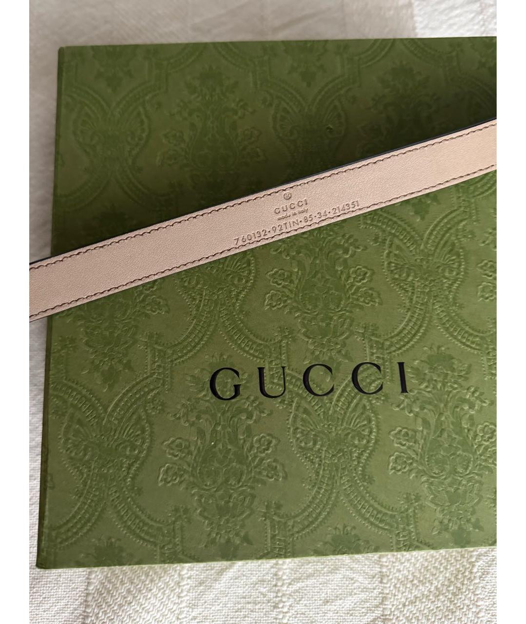 GUCCI Бежевый кожаный ремень, фото 3