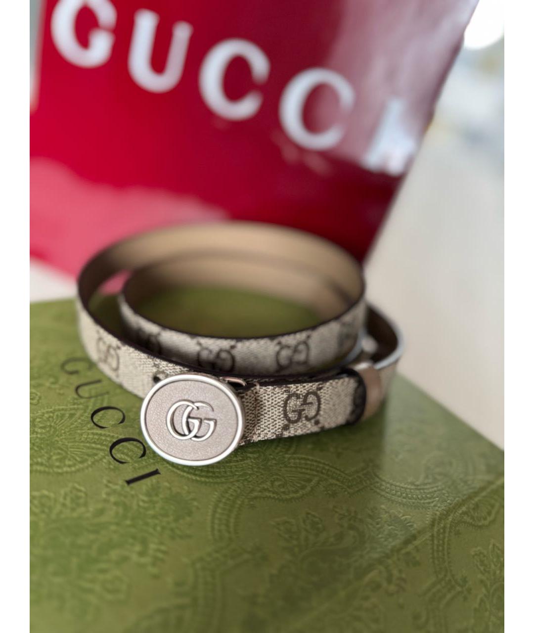 GUCCI Бежевый кожаный ремень, фото 5