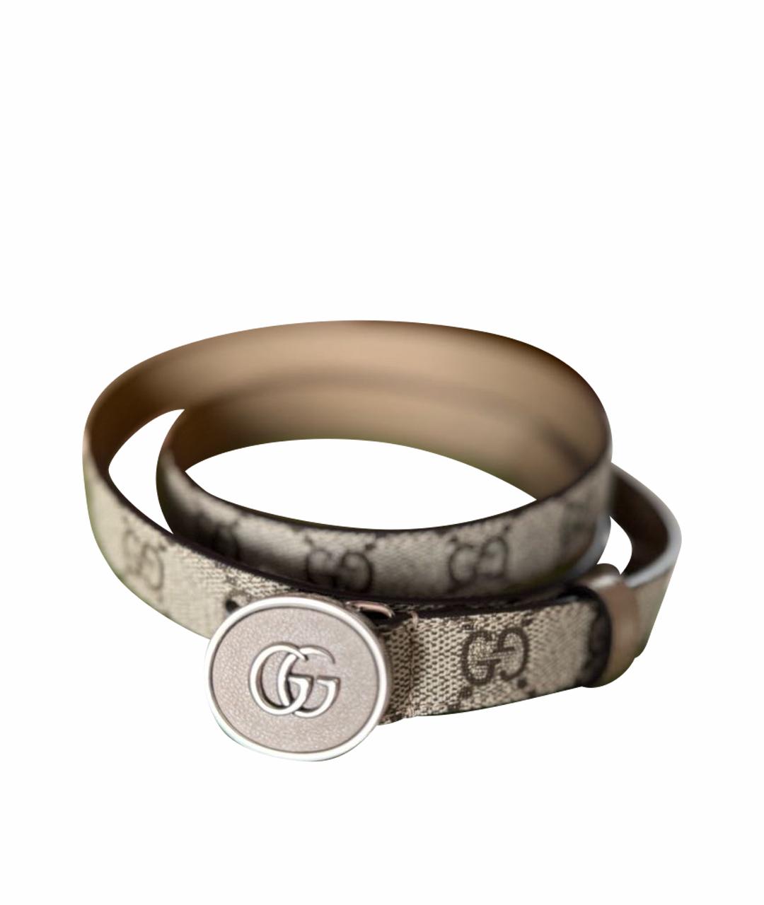 GUCCI Бежевый кожаный ремень, фото 1