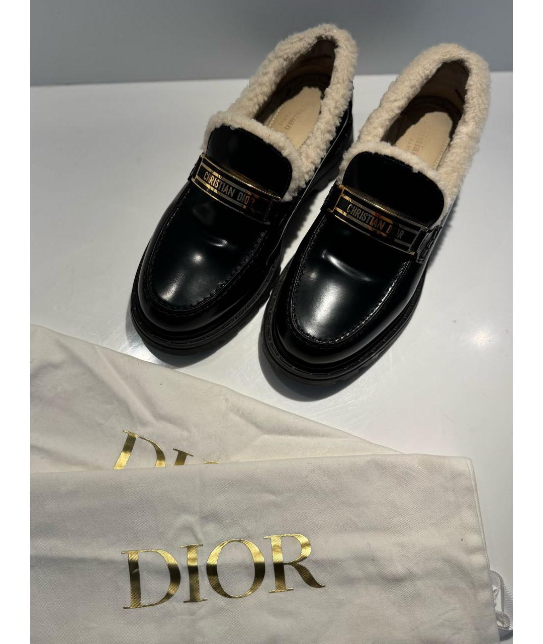 CHRISTIAN DIOR Черные кожаные лоферы, фото 2