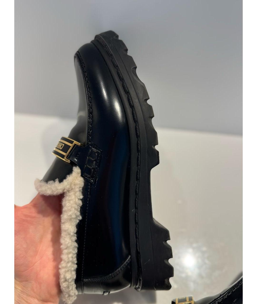 CHRISTIAN DIOR Черные кожаные лоферы, фото 8