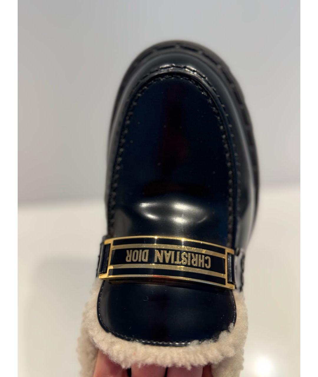 CHRISTIAN DIOR Черные кожаные лоферы, фото 7