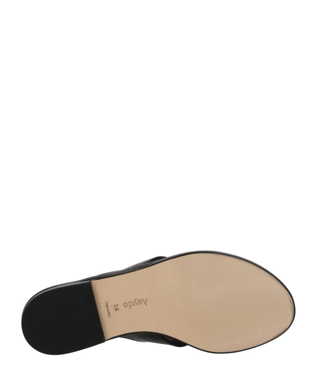 AEYDE Черные кожаные шлепанцы, фото 5