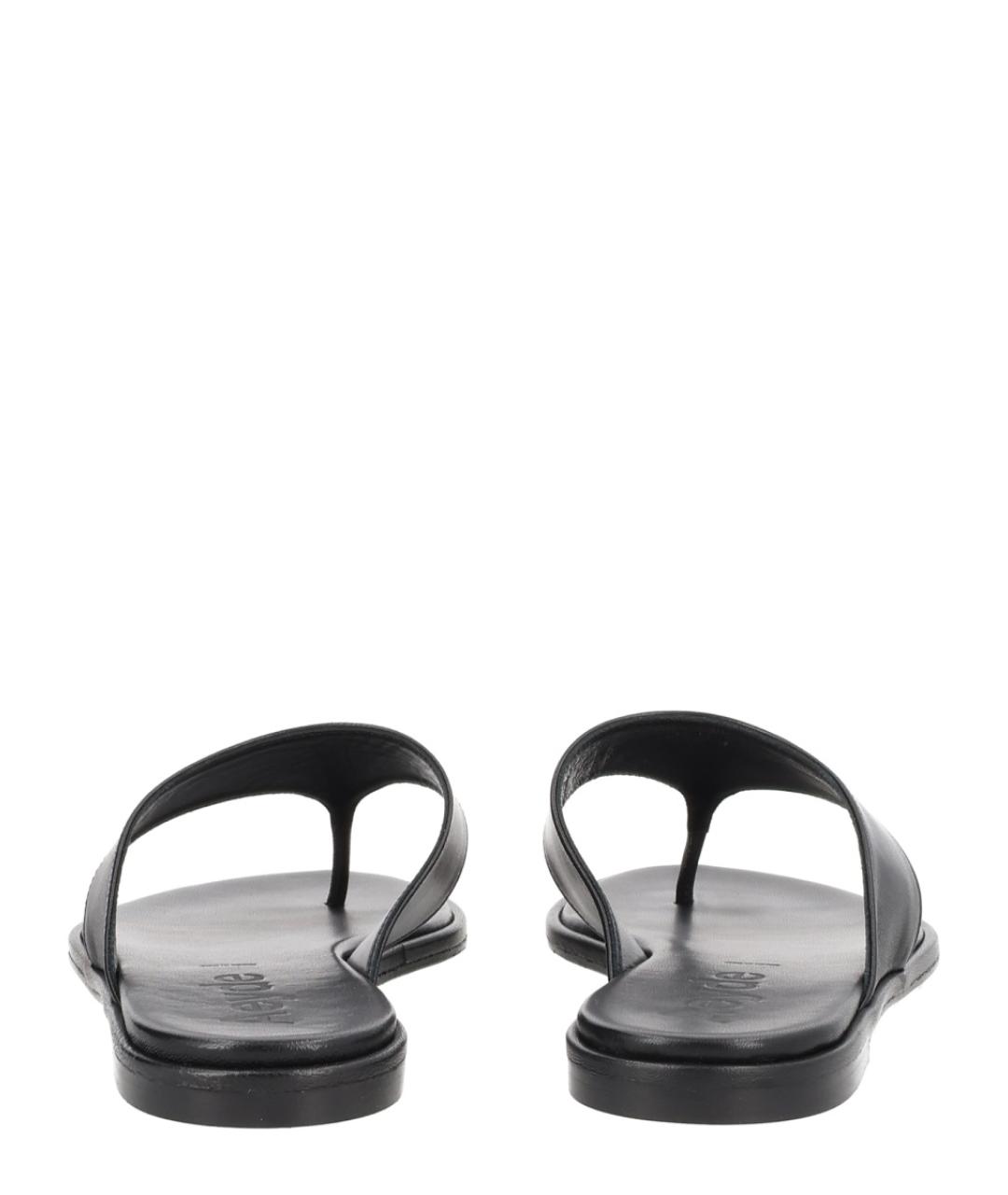 AEYDE Черные кожаные шлепанцы, фото 4