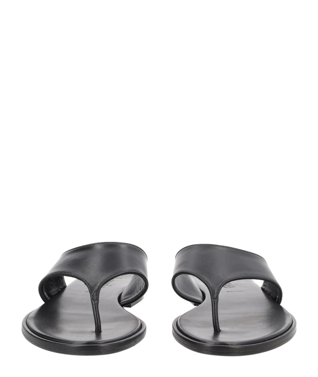 AEYDE Черные кожаные шлепанцы, фото 3