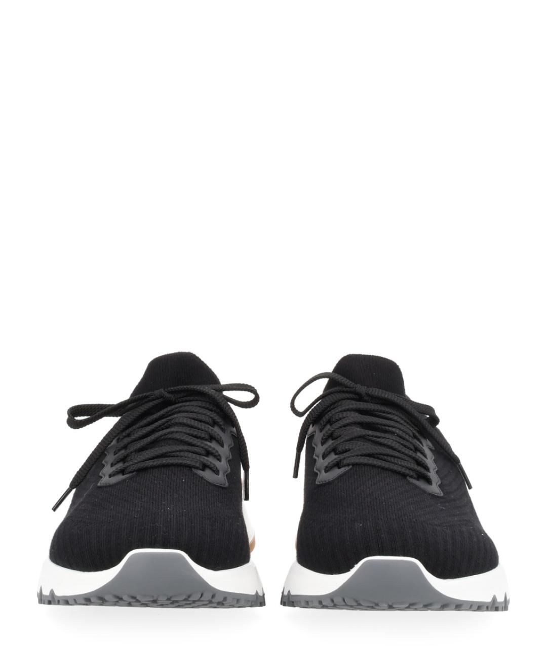 BRUNELLO CUCINELLI Черные текстильные низкие кроссовки / кеды, фото 3