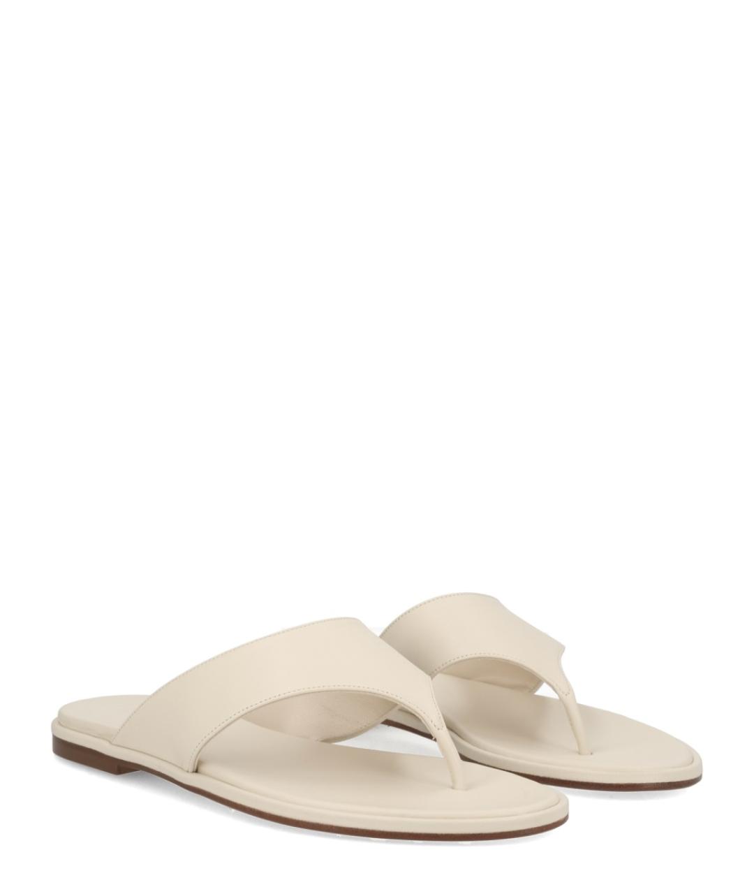 AEYDE Белые кожаные шлепанцы, фото 2