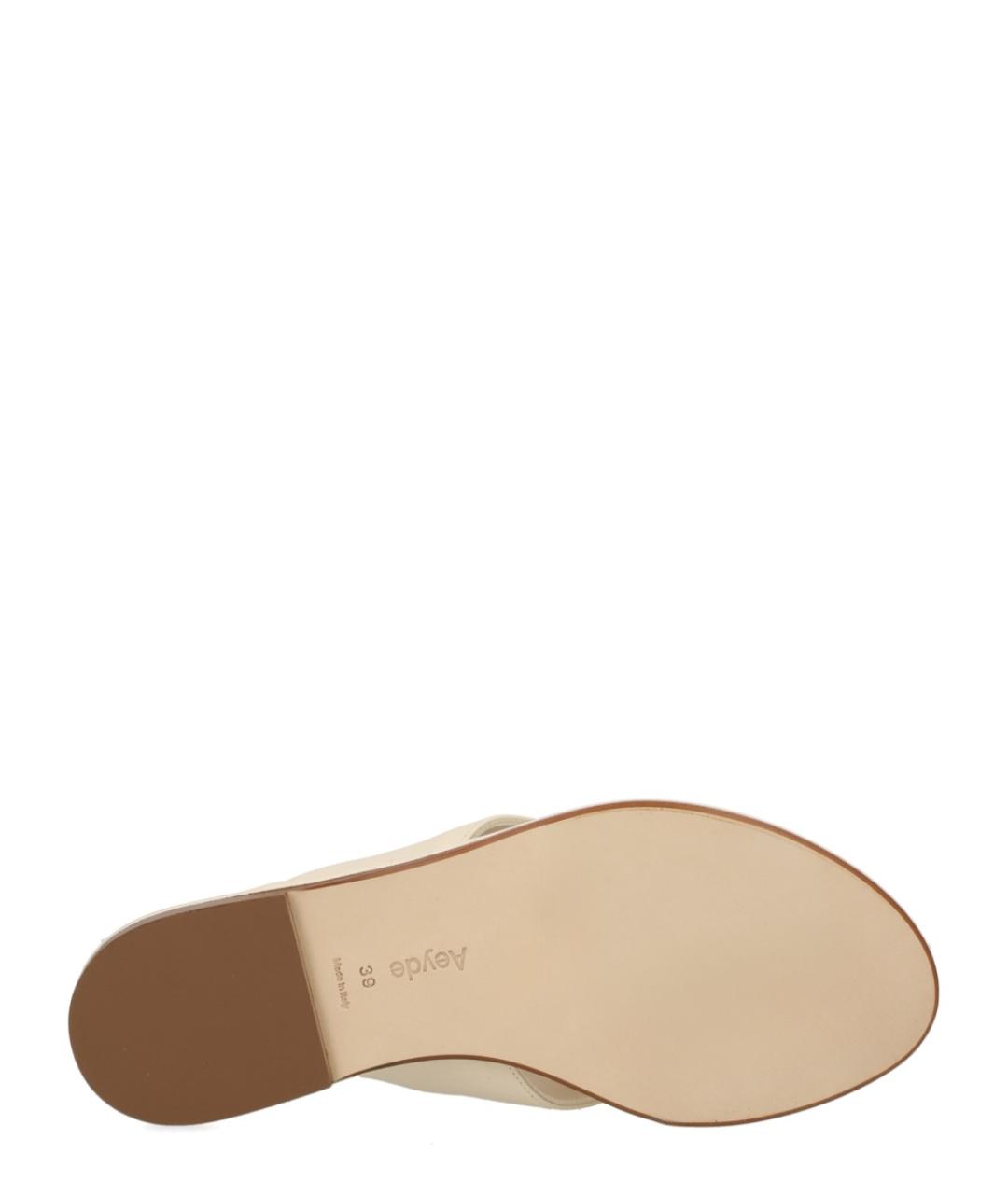 AEYDE Белые кожаные шлепанцы, фото 5