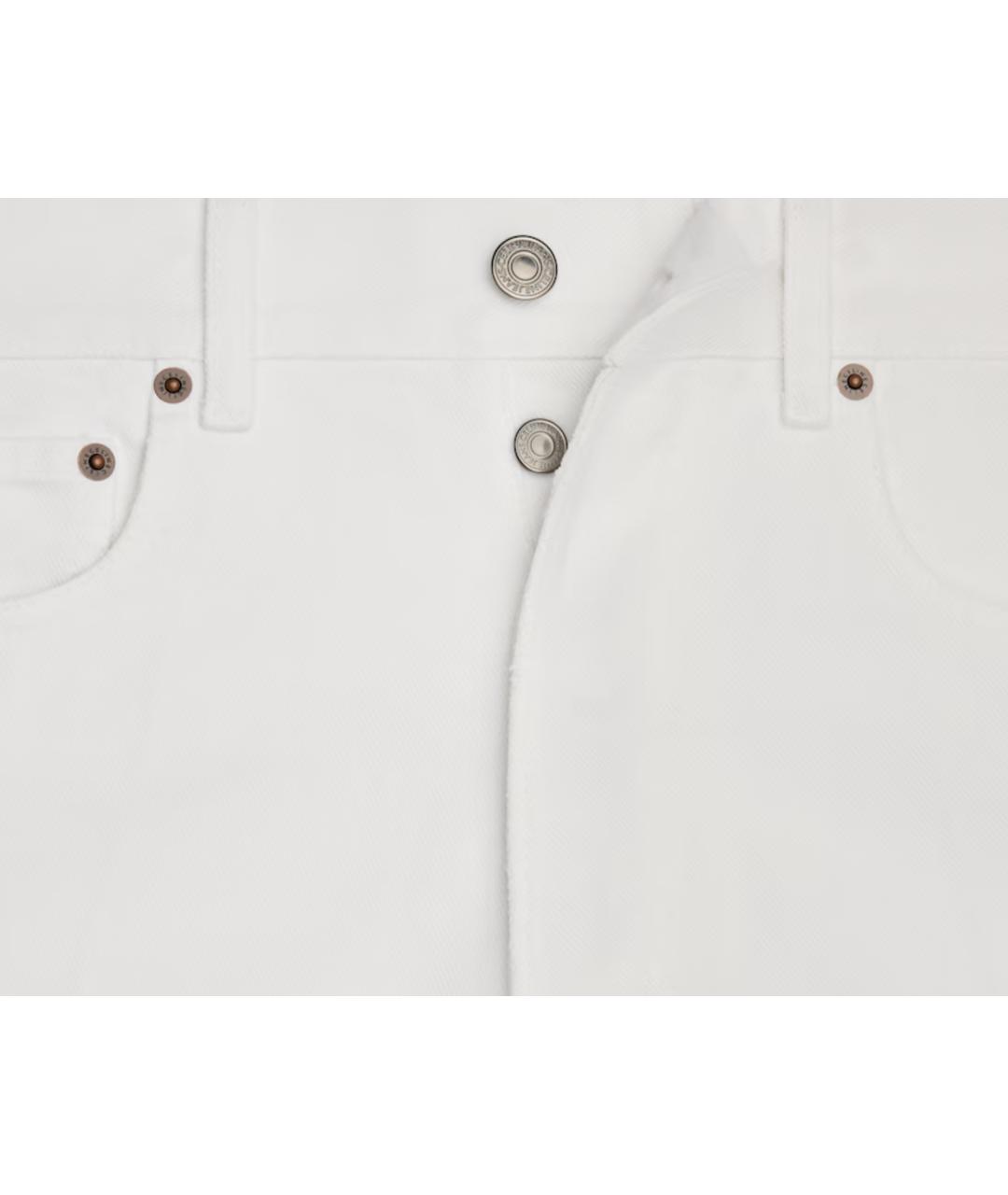 CELINE Белые хлопковые прямые джинсы, фото 3