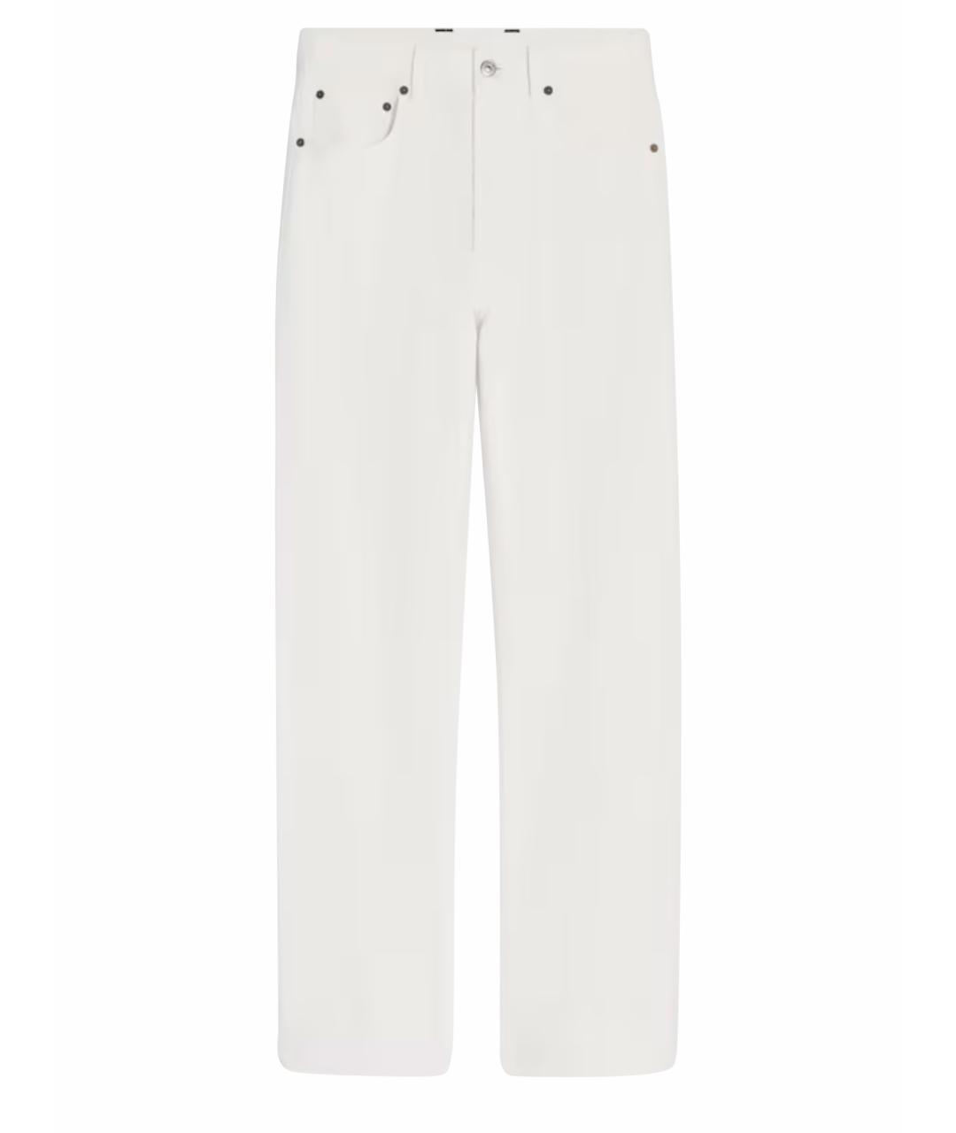 CELINE Белые хлопковые прямые джинсы, фото 4