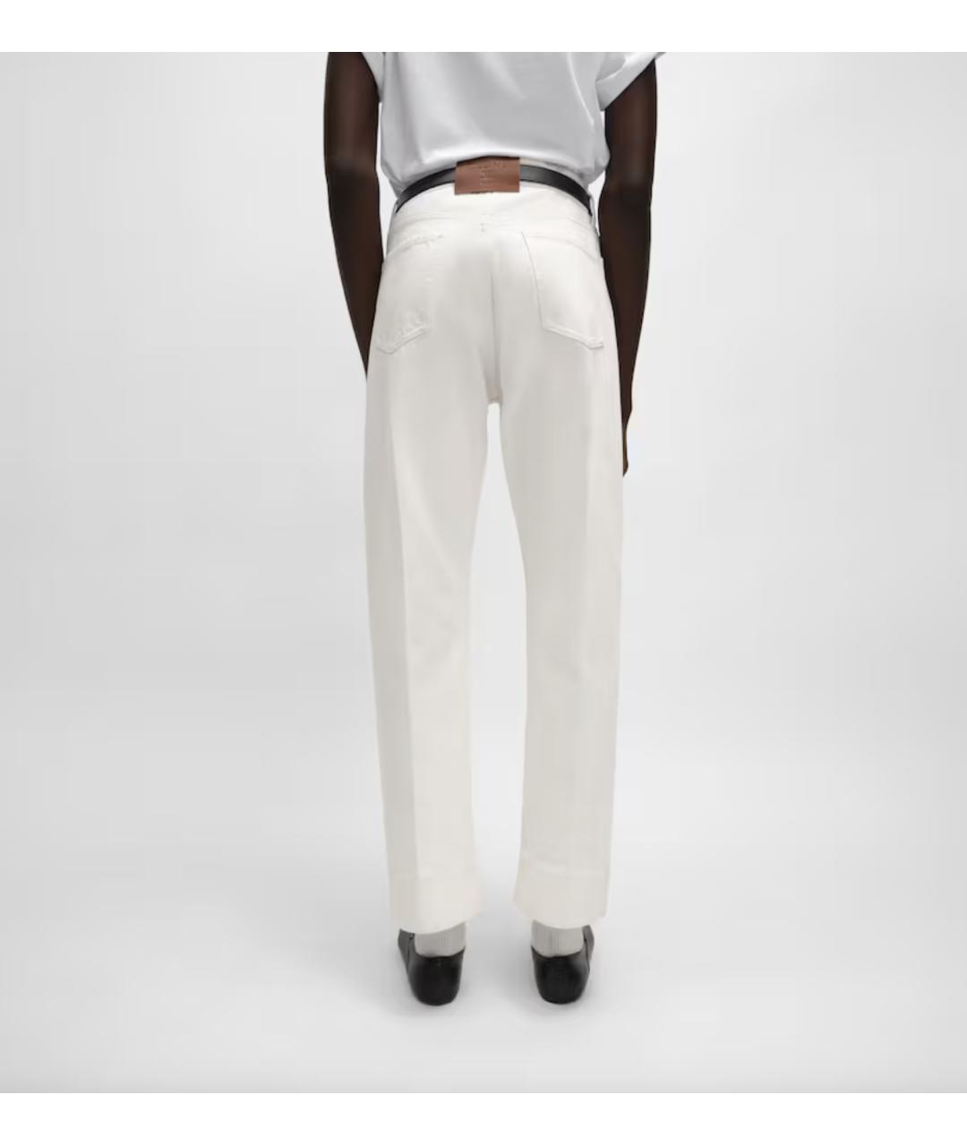 CELINE Белые хлопковые прямые джинсы, фото 2