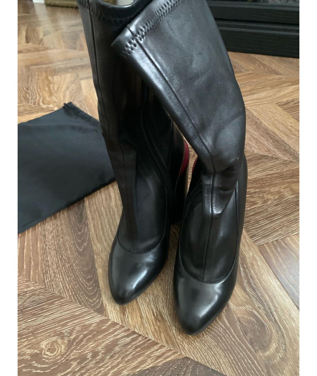 GIVENCHY Черные кожаные сапоги, фото 2