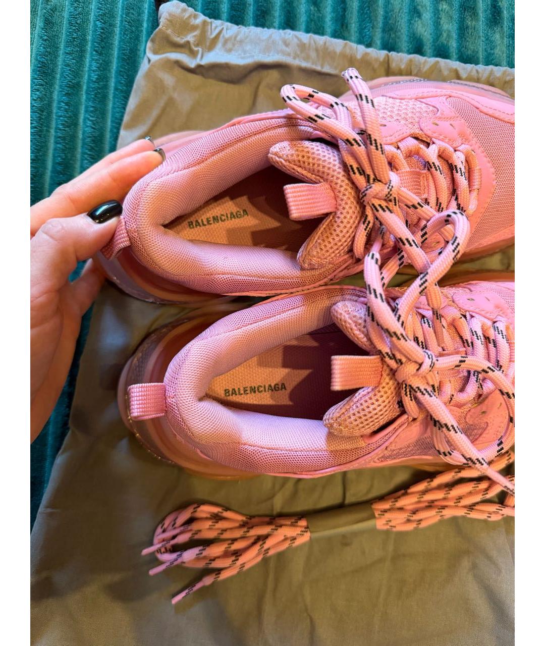 BALENCIAGA Розовые текстильные кроссовки, фото 7