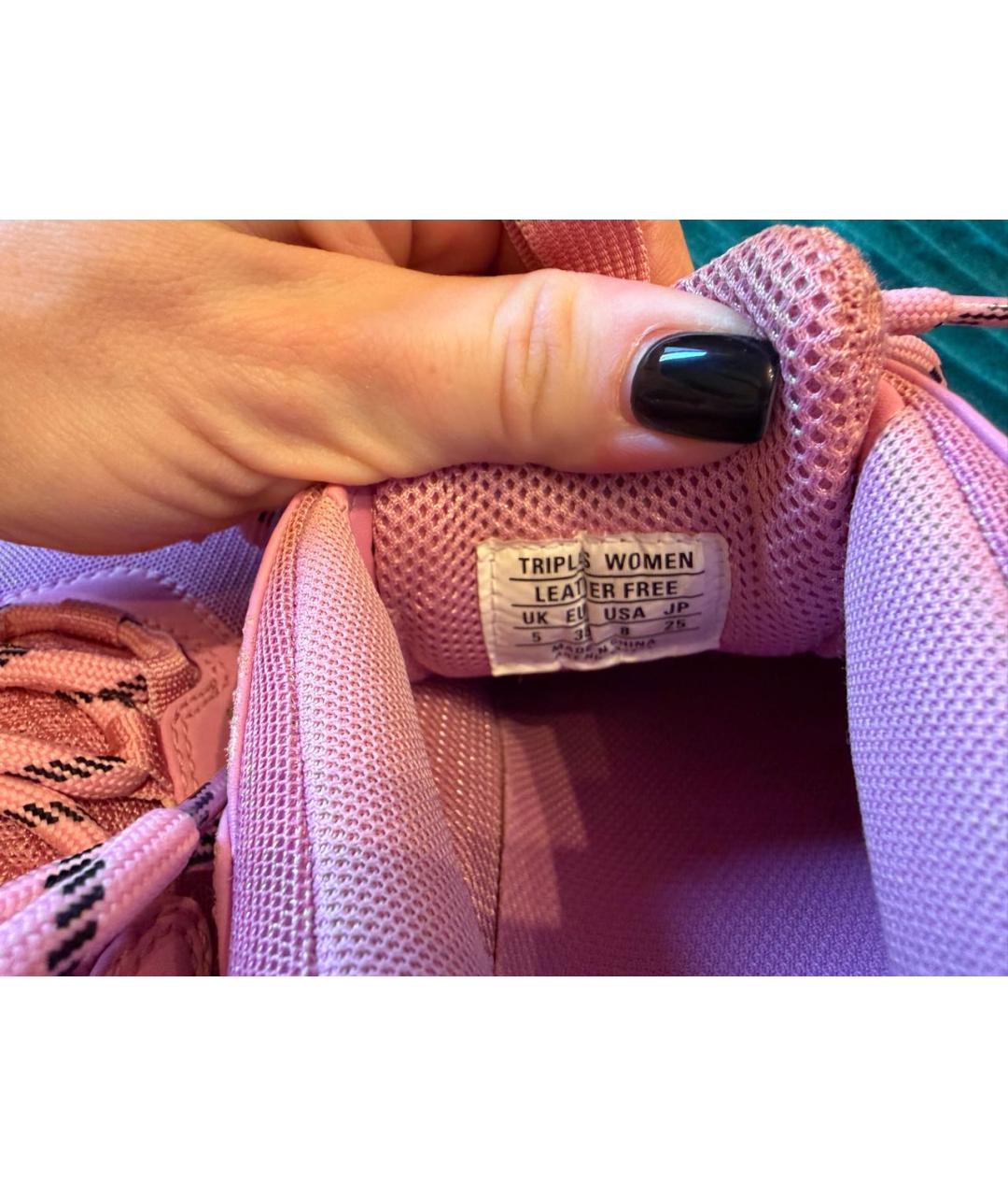 BALENCIAGA Розовые текстильные кроссовки, фото 6