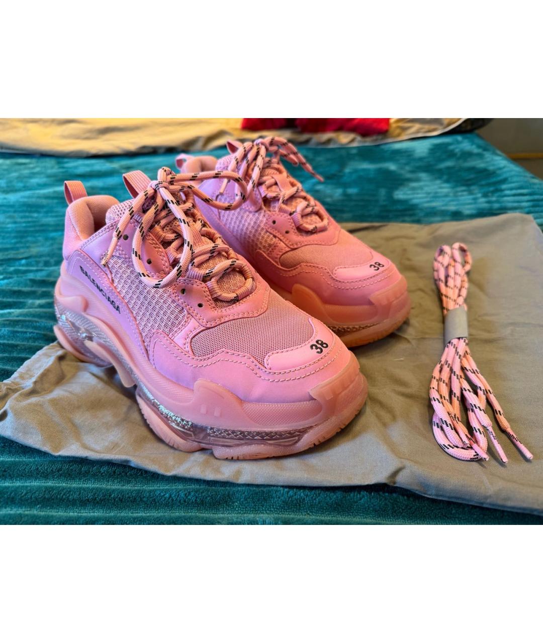 BALENCIAGA Розовые текстильные кроссовки, фото 2