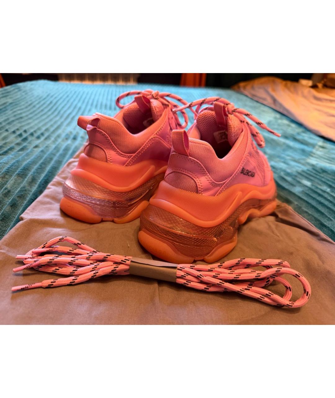 BALENCIAGA Розовые текстильные кроссовки, фото 5