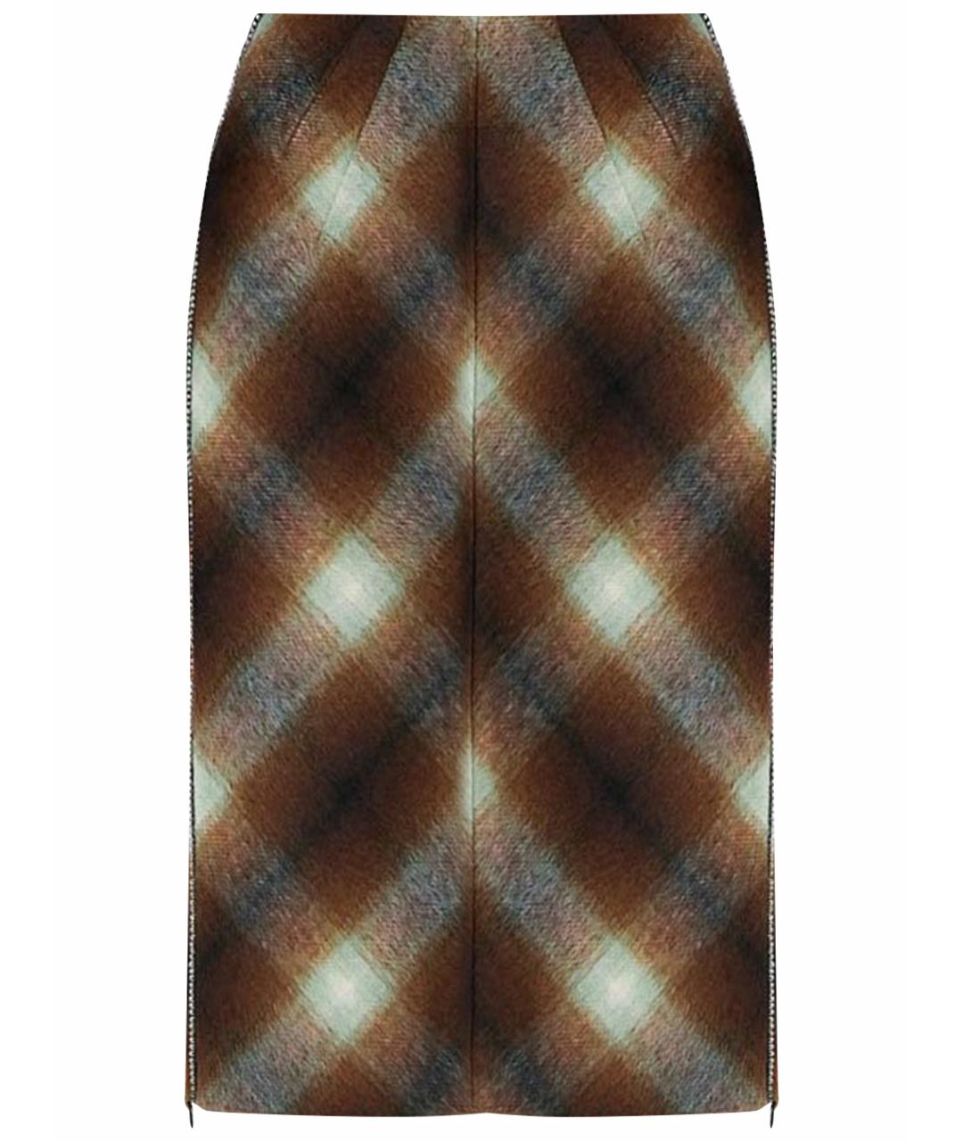 NO. 21 Коричневая шерстяная юбка миди, фото 1