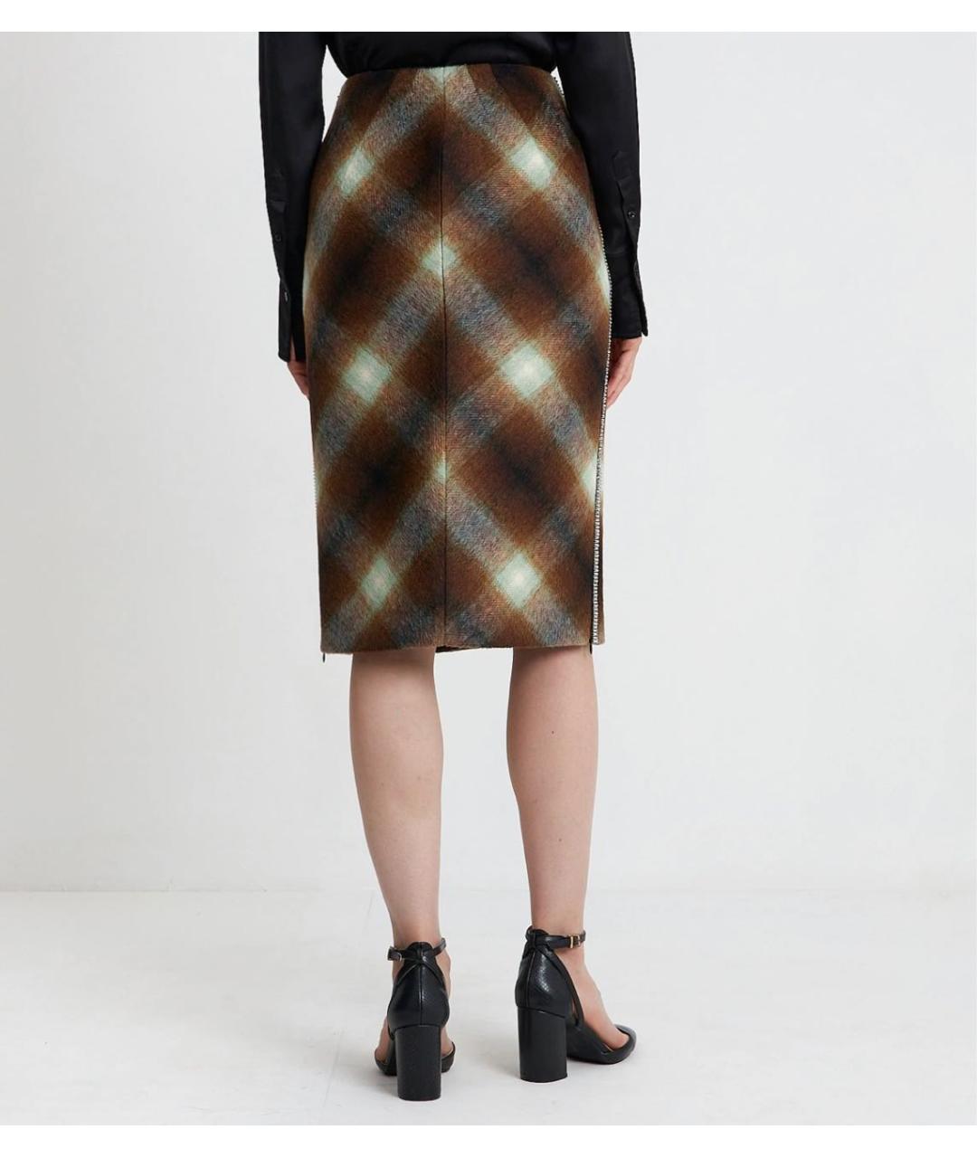 NO. 21 Коричневая шерстяная юбка миди, фото 2