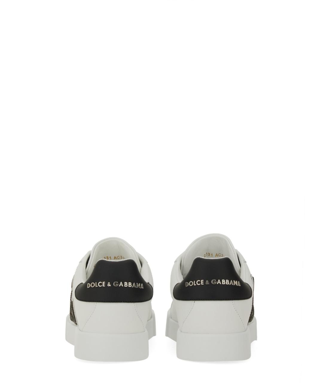 DOLCE&GABBANA Белые кожаные кеды, фото 6