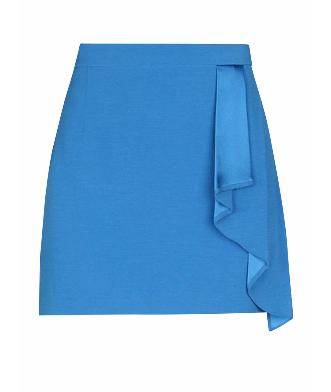 PATRIZIA PEPE Синяя хлопковая юбка мини, фото 1
