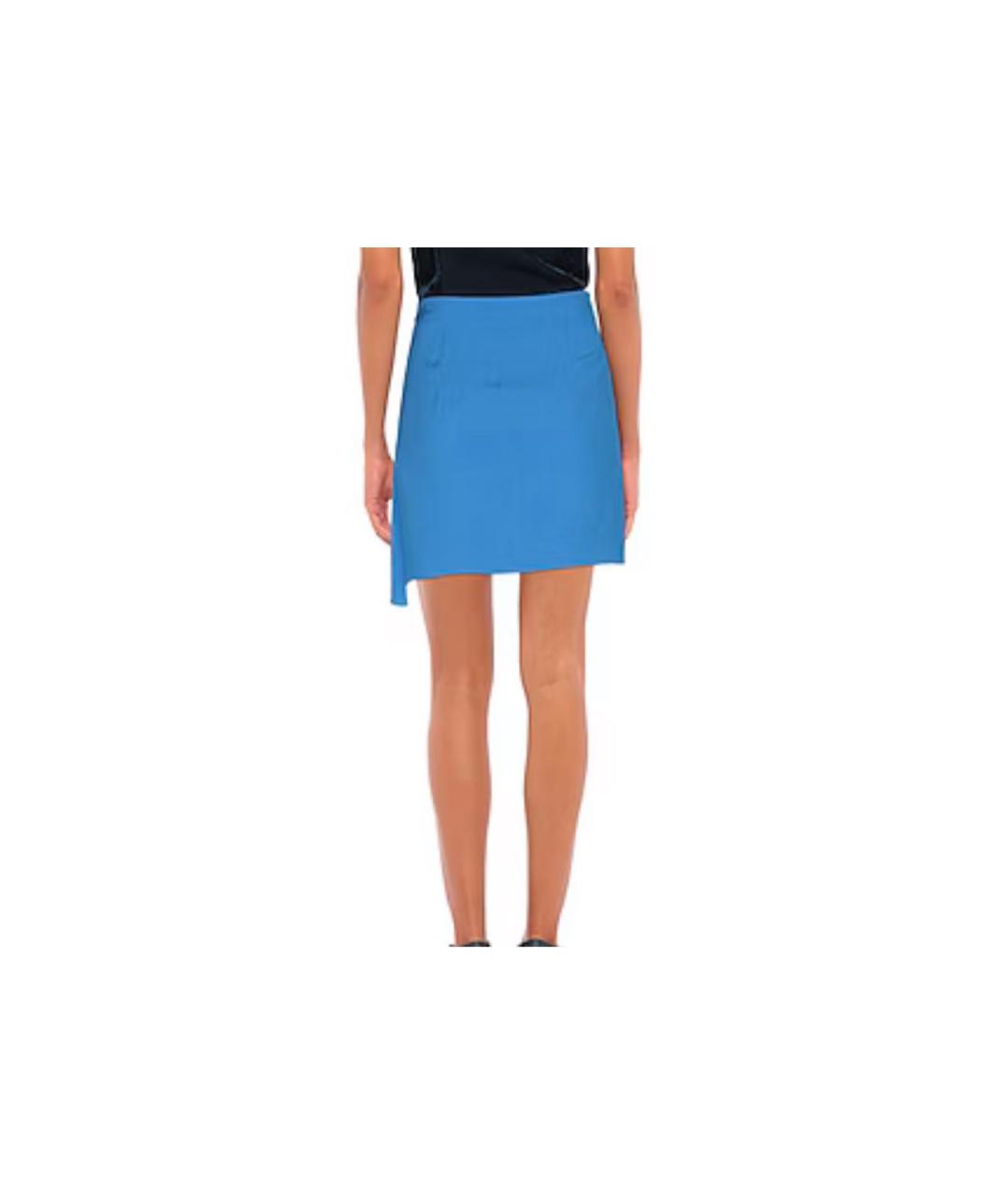 PATRIZIA PEPE Синяя хлопковая юбка мини, фото 2