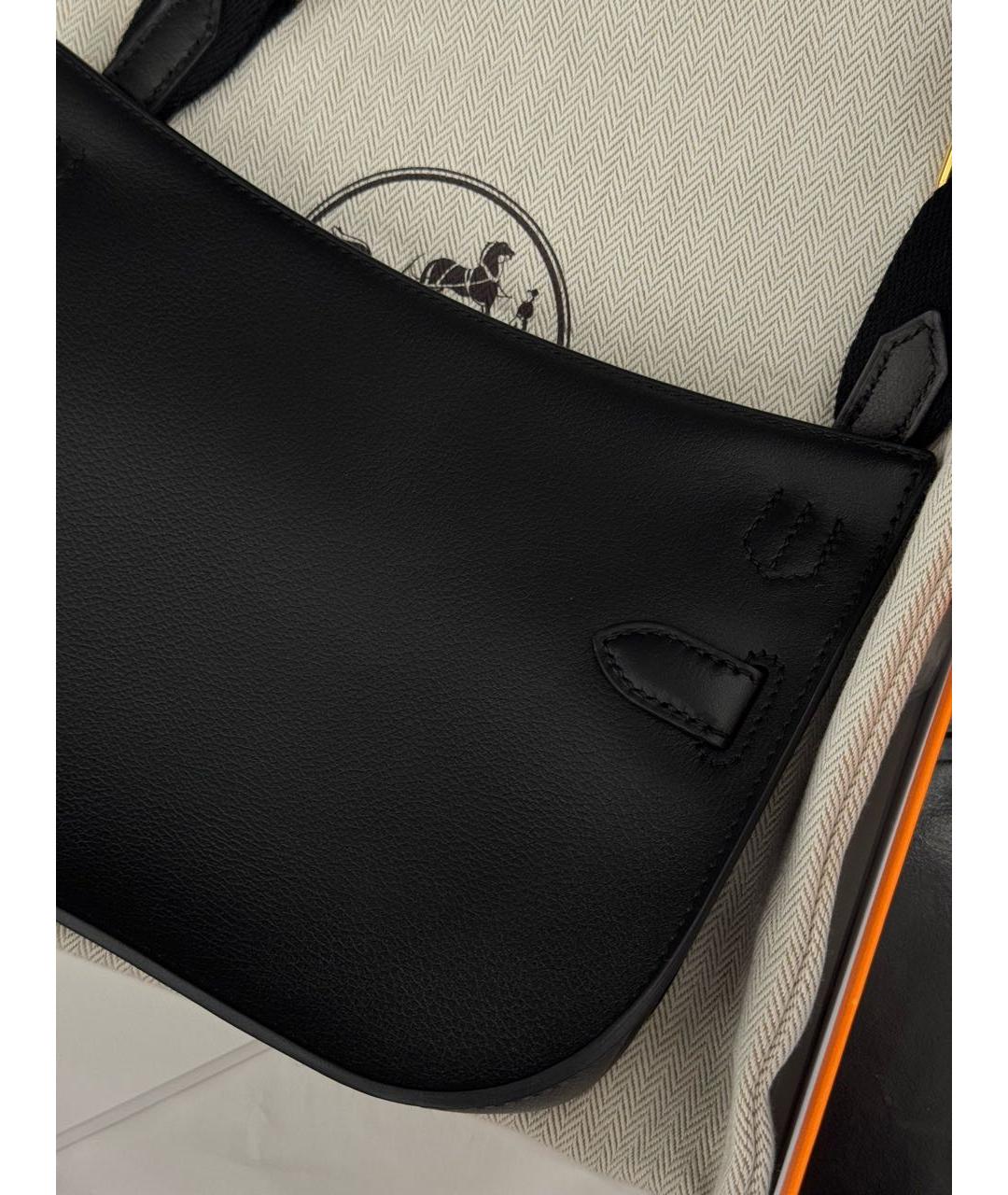 HERMES Черная кожаная сумка через плечо, фото 6