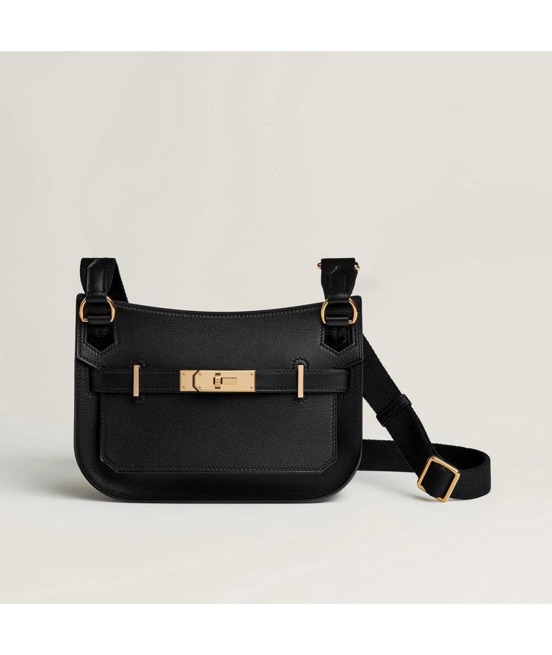 HERMES Черная кожаная сумка через плечо, фото 8