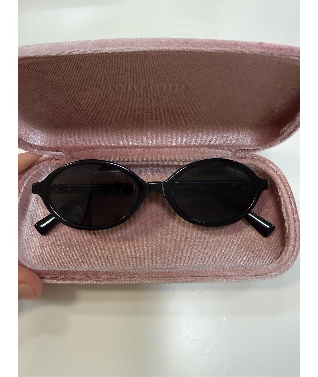 MIU MIU Черные пластиковые солнцезащитные очки, фото 5