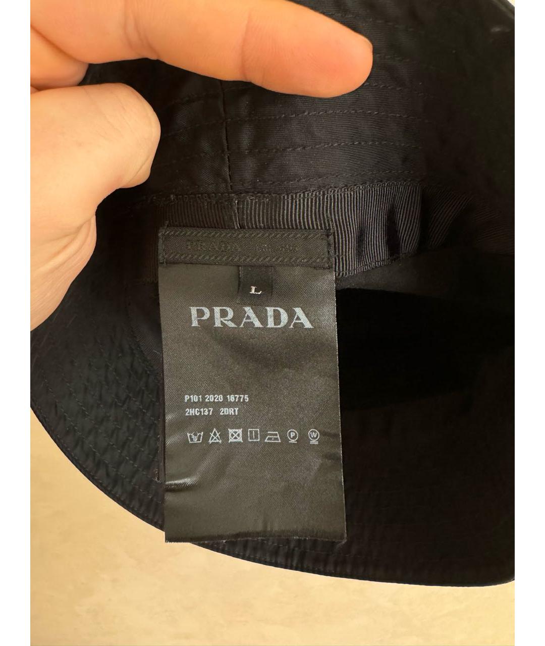 PRADA Черная синтетическая панама, фото 5