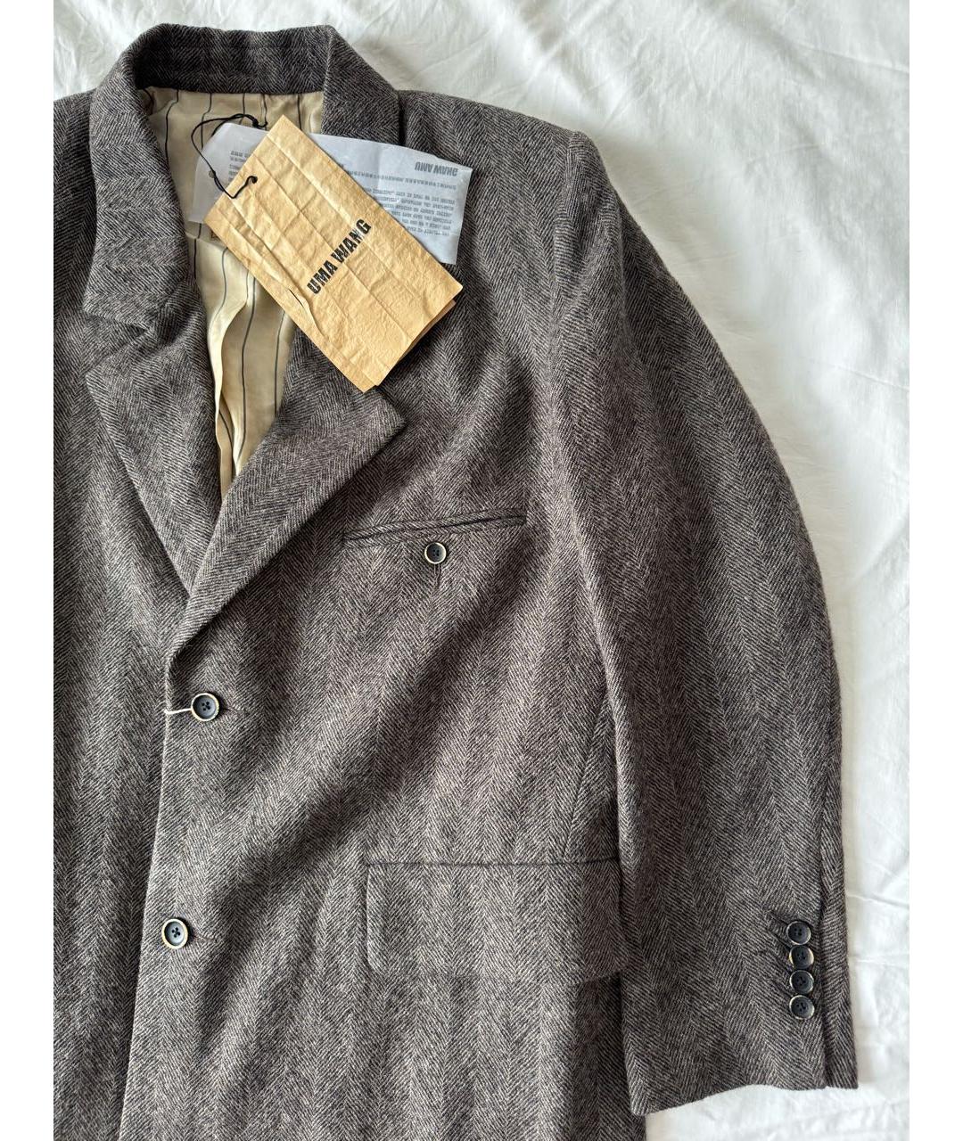 UMA WANG Серое шерстяное пальто, фото 5