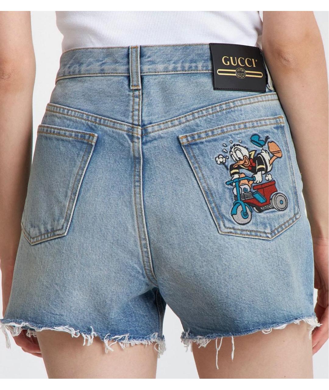 GUCCI Голубые деним шорты, фото 2